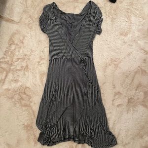 Striped wrap dress